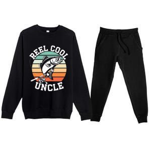 Fishing Reel Cool Uncle Funny Fishing Gift Gift Premium Crewneck Sweatsuit Set