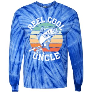 Fishing Reel Cool Uncle Funny Fishing Gift Gift Tie-Dye Long Sleeve Shirt