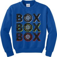 Formula Racing Car Box Box Box Radio Call To Pit Box Vintage Kids Sweatshirt