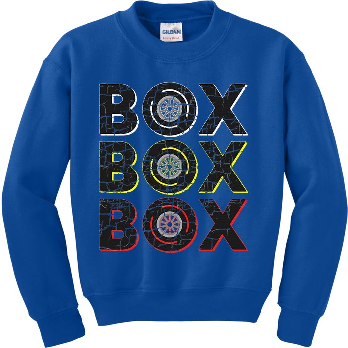 Formula Racing Car Box Box Box Radio Call To Pit Box Vintage Kids Sweatshirt