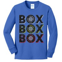 Formula Racing Car Box Box Box Radio Call To Pit Box Vintage Kids Long Sleeve Shirt