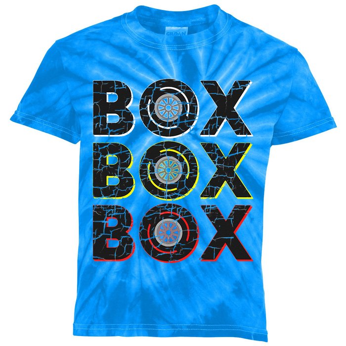 Formula Racing Car Box Box Box Radio Call To Pit Box Vintage Kids Tie-Dye T-Shirt