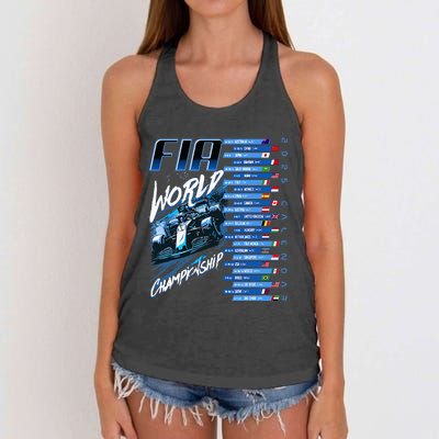 Formula Racing Circuit Schedule 2025 Grand Prix Places Fia Women's Knotted Racerback Tank