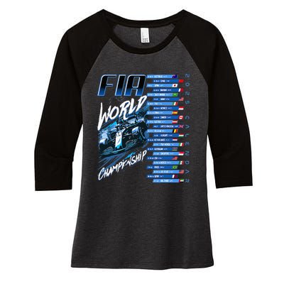 Formula Racing Circuit Schedule 2025 Grand Prix Places Fia Women's Tri-Blend 3/4-Sleeve Raglan Shirt