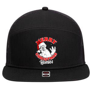 Funny Retro Christmas Homies Westside West Coast Hip Hop Gift 7 Panel Mesh Trucker Snapback Hat