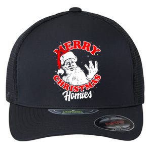 Funny Retro Christmas Homies Westside West Coast Hip Hop Gift Flexfit Unipanel Trucker Cap