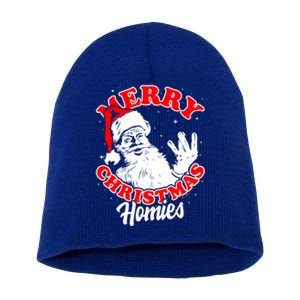 Funny Retro Christmas Homies Westside West Coast Hip Hop Gift Short Acrylic Beanie