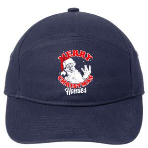 Funny Retro Christmas Homies Westside West Coast Hip Hop Gift 7-Panel Snapback Hat