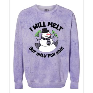 Funny Romantic Christmas Snowman Colorblast Crewneck Sweatshirt