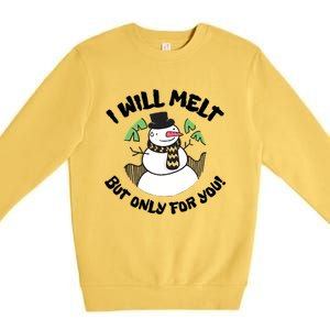 Funny Romantic Christmas Snowman Premium Crewneck Sweatshirt