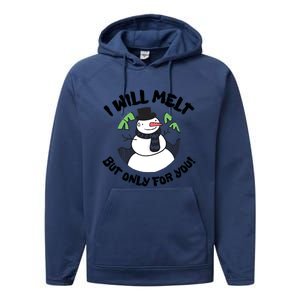 Funny Romantic Christmas Snowman Performance Fleece Hoodie