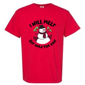 Funny Romantic Christmas Snowman Garment-Dyed Heavyweight T-Shirt