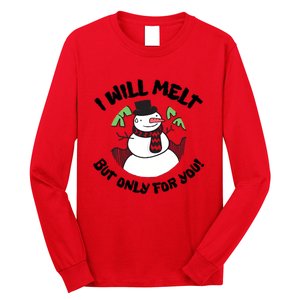 Funny Romantic Christmas Snowman Long Sleeve Shirt