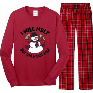 Funny Romantic Christmas Snowman Long Sleeve Pajama Set