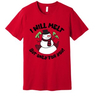 Funny Romantic Christmas Snowman Premium T-Shirt