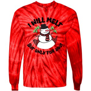 Funny Romantic Christmas Snowman Tie-Dye Long Sleeve Shirt