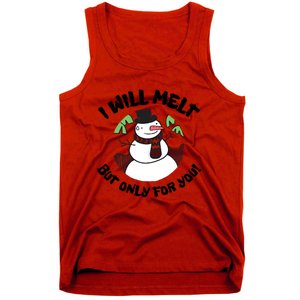 Funny Romantic Christmas Snowman Tank Top