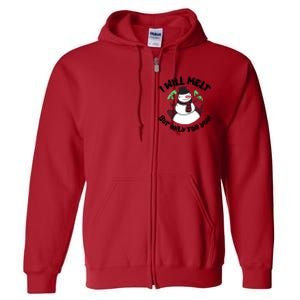 Funny Romantic Christmas Snowman Full Zip Hoodie