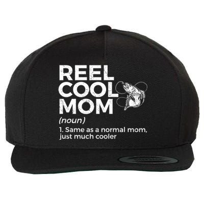 Funny Reel Cool Mom Definition Fishing Mom Gift Wool Snapback Cap