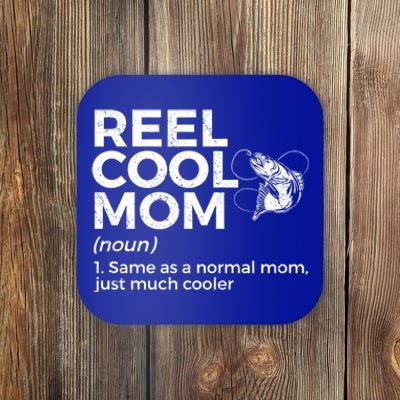 Funny Reel Cool Mom Definition Fishing Mom Gift Coaster