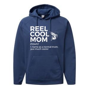 Funny Reel Cool Mom Definition Fishing Mom Gift Performance Fleece Hoodie