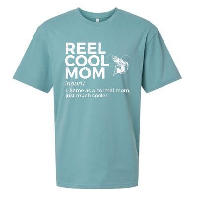 Funny Reel Cool Mom Definition Fishing Mom Gift Sueded Cloud Jersey T-Shirt