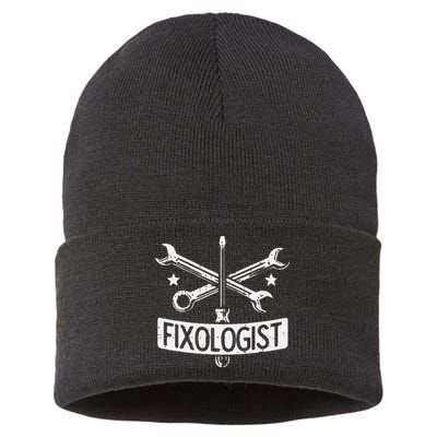 Fixologist Repair Car Technician Auto Mechanic Garage Sustainable Knit Beanie