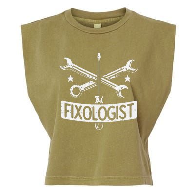 Fixologist Repair Car Technician Auto Mechanic Garage Garment-Dyed Women's Muscle Tee