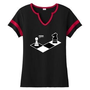 Funny Retro Chess Gift Chess-Player Ladies Halftime Notch Neck Tee