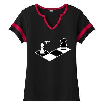 Funny Retro Chess Gift Chess-Player Ladies Halftime Notch Neck Tee