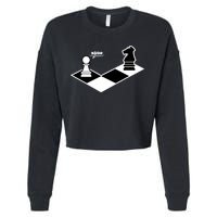 Funny Retro Chess Gift Chess-Player Cropped Pullover Crew