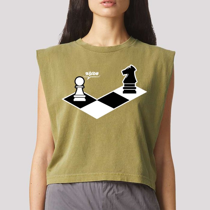 Funny Retro Chess Gift Chess-Player Garment-Dyed Women's Muscle Tee