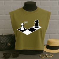 Funny Retro Chess Gift Chess-Player Garment-Dyed Women's Muscle Tee
