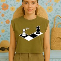 Funny Retro Chess Gift Chess-Player Garment-Dyed Women's Muscle Tee