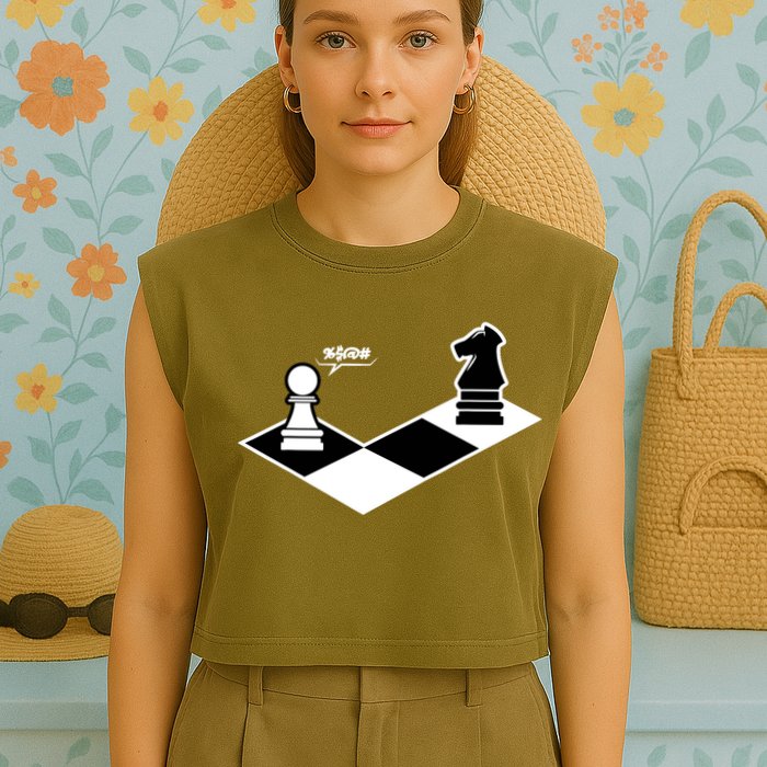 Funny Retro Chess Gift Chess-Player Garment-Dyed Women's Muscle Tee