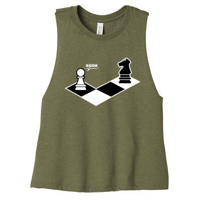 Funny Retro Chess Gift Chess-Player Women's Racerback Cropped Tank