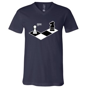 Funny Retro Chess Gift Chess-Player V-Neck T-Shirt