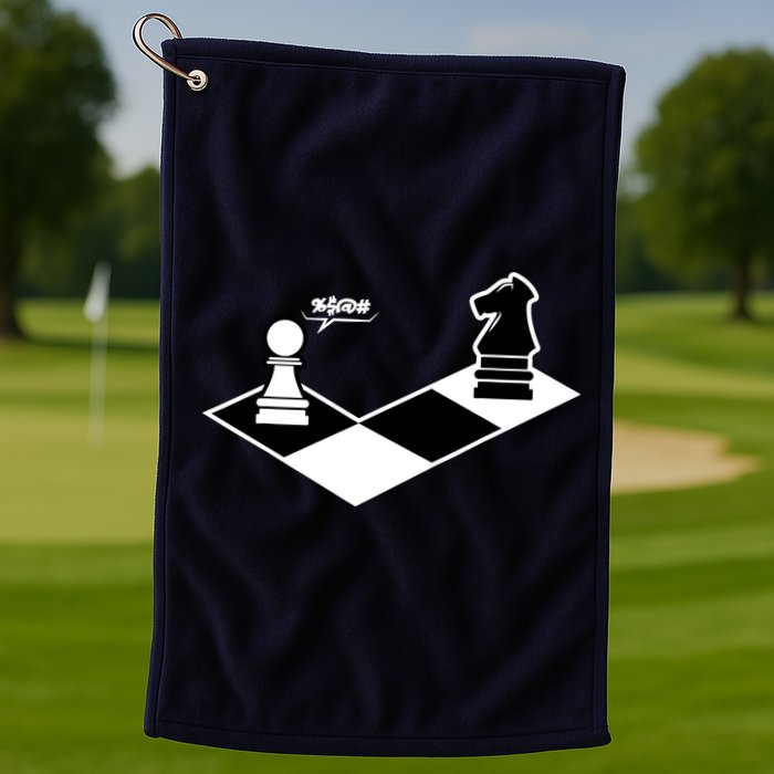 Funny Retro Chess Gift Chess-Player Golf Towel