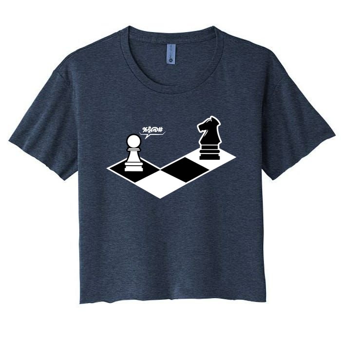 Funny Retro Chess Gift Chess-Player Women's Crop Top Tee