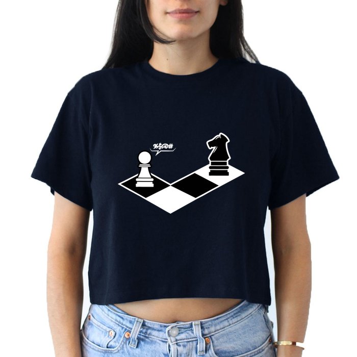 Funny Retro Chess Gift Chess-Player Crop Top