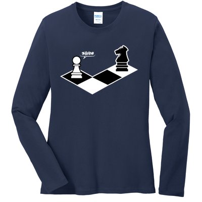 Funny Retro Chess Gift Chess-Player Ladies Long Sleeve Shirt