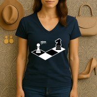 Funny Retro Chess Gift Chess-Player Women's V-Neck T-Shirt