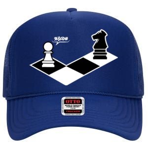 Funny Retro Chess Gift Chess-Player High Crown Mesh Back Trucker Hat