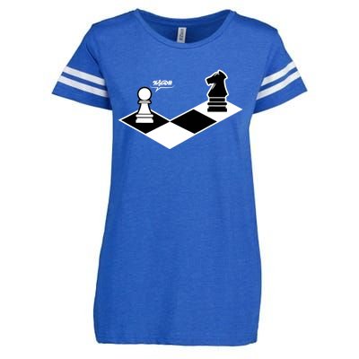 Funny Retro Chess Gift Chess-Player Enza Ladies Jersey Football T-Shirt