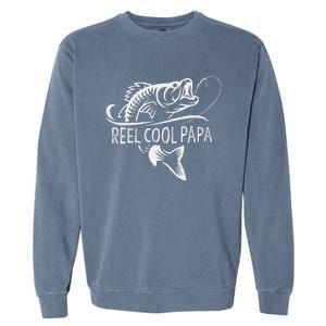 Funny Reel Cool Papa Fishing Dad Gifts Fathers Day Fisherman Fish Garment-Dyed Sweatshirt