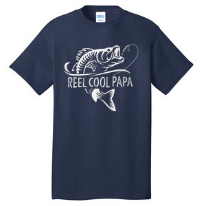 Funny Reel Cool Papa Fishing Dad Gifts Fathers Day Fisherman Fish Tall T-Shirt