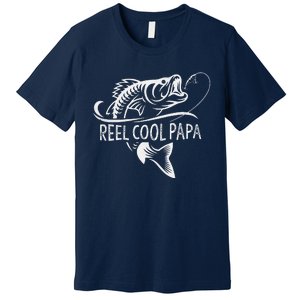 Funny Reel Cool Papa Fishing Dad Gifts Fathers Day Fisherman Fish Premium T-Shirt