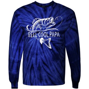 Funny Reel Cool Papa Fishing Dad Gifts Fathers Day Fisherman Fish Tie-Dye Long Sleeve Shirt