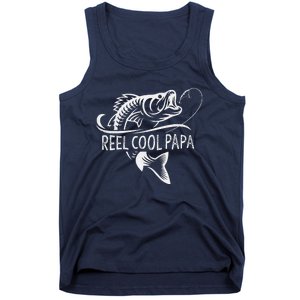 Funny Reel Cool Papa Fishing Dad Gifts Fathers Day Fisherman Fish Tank Top