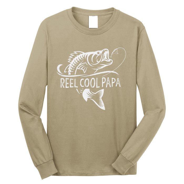 Funny Reel Cool Papa Fishing Dad Gifts Fathers Day Fisherman Fish Long Sleeve Shirt